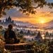 The Language of Rasa ebook cover showing a Javanese meditator overlooking temples at sunrise